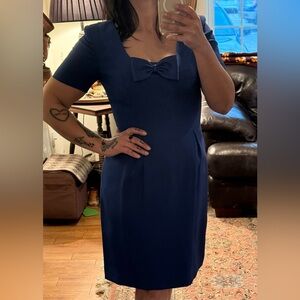 Vintage 1950’s Elegant Blue Dress with Bow Detail by Nipon Night